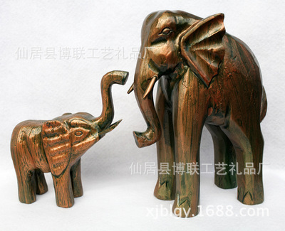 【生產(chǎn)廠家 手工雕刻實(shí)木大象 吉祥對裝 禮品動(dòng)物擺件批發(fā)】價(jià)格,廠家,圖片,木質(zhì)、竹質(zhì)工藝品,仙居縣博聯(lián)工藝禮品廠-